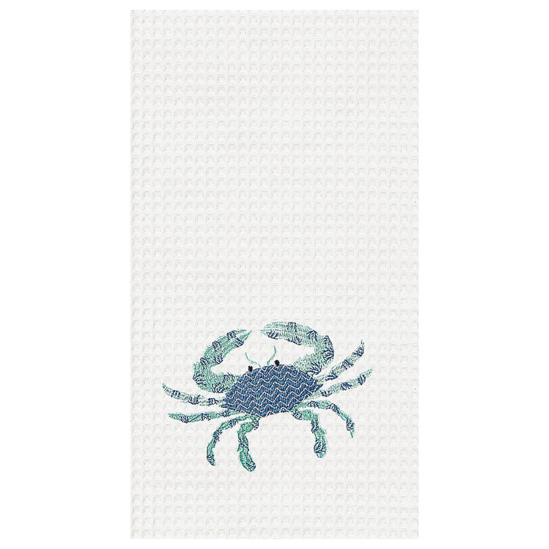 Serviette de cuisine en coton Blue Crab Waffle Weave
