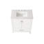 Meuble-lavabo autoportant avec lavabo, comptoir en marbre d'ingénierie Carrara avec lavabo rectangulaire encastré en céramique, grande porte de rangement à fermeture en douceur