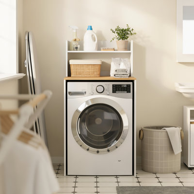 Washing Machine Cabinet Particle Board / Chipboard Fire Resistant Laundry Room Organiser with Wheels