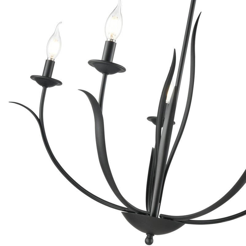 Charlize Chandelier - Matte Black, 5, 26.5" H x 29.5" W x 29.5" D
