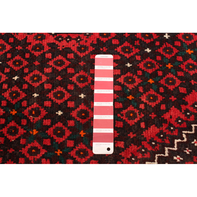Tapis rouge rétro Evey 6 pi 8 po x 9 pi 5 po