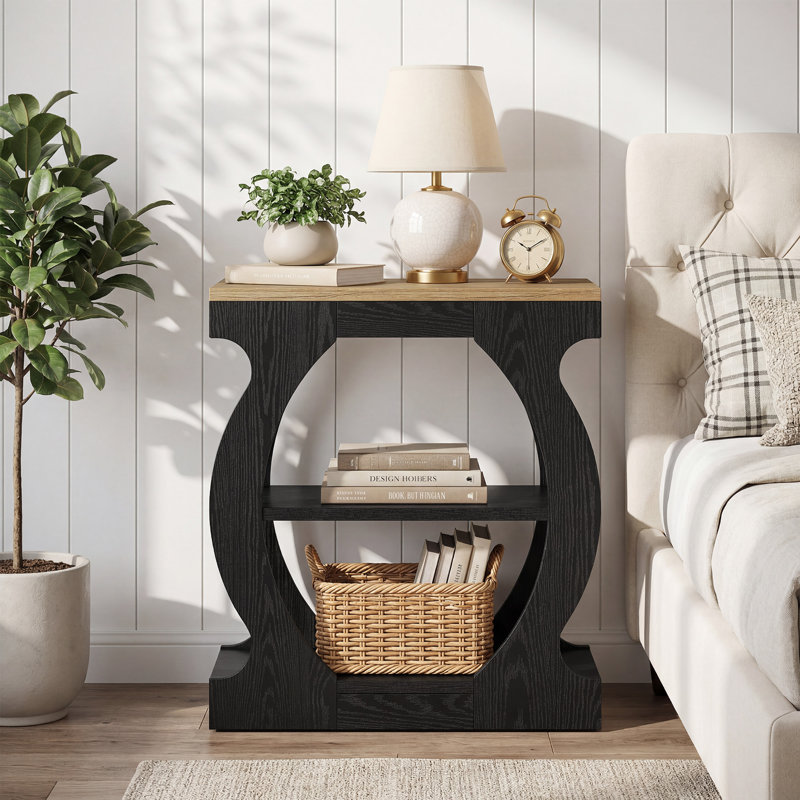 23.62cm W Manufactured Wood Bedside Table, Set of 2