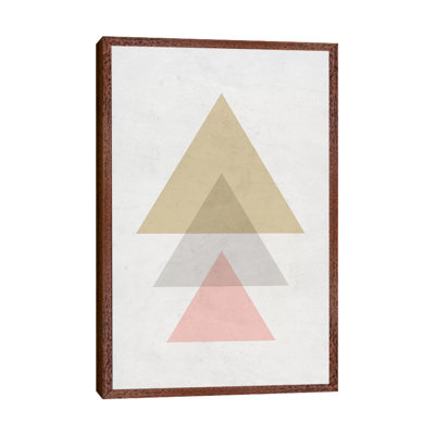 Triangles - Gray Background 1 Piece Wall Art on Canvas