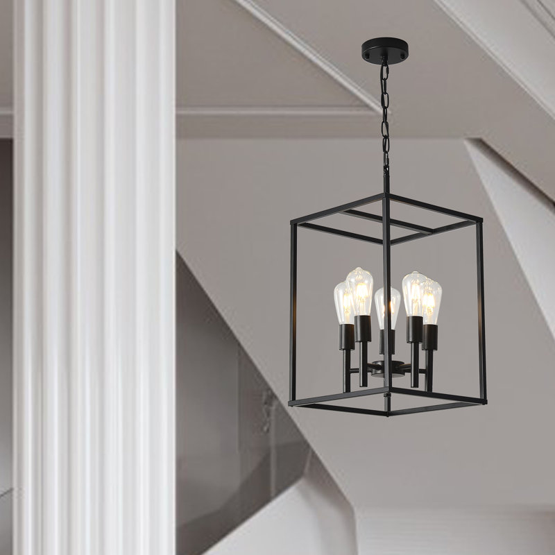 Lustre géométrique à 5 lumières