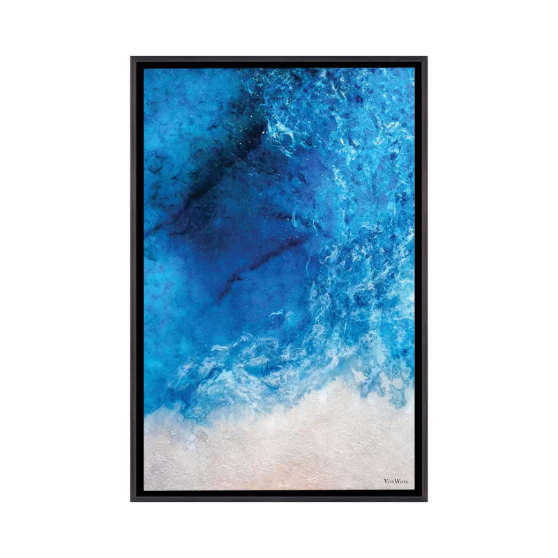 " Mistral " by Vinn Wong Painting Print, Distressed Black Framed, 40" H x 26" W x 1.5" D