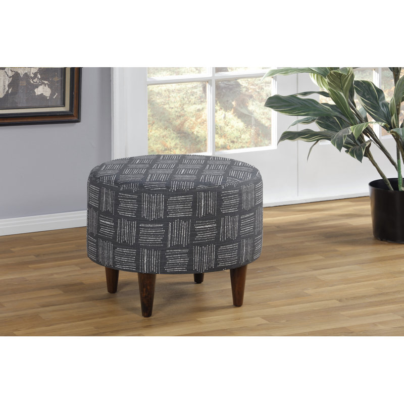 Repose-pieds standard rond 22 po Meila, 100% coton noir