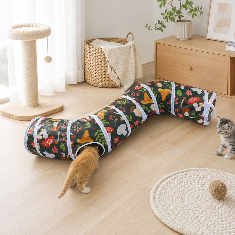 Tunnel pliable en forme de S pour chat, souris jouet pour chats et petits animaux de compagnie