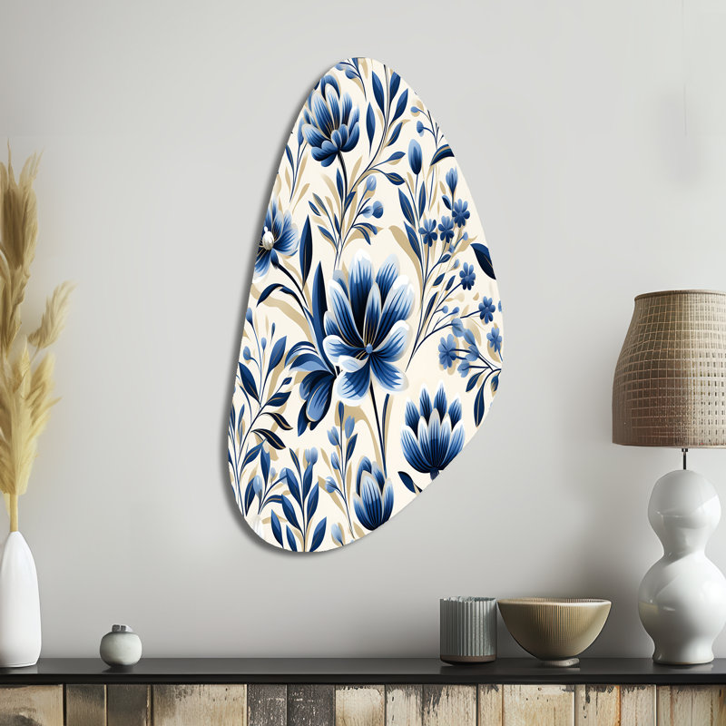 Henri - Décoration murale irrégulière en métal à motif floral d'automne, H 39 po x l 21 po