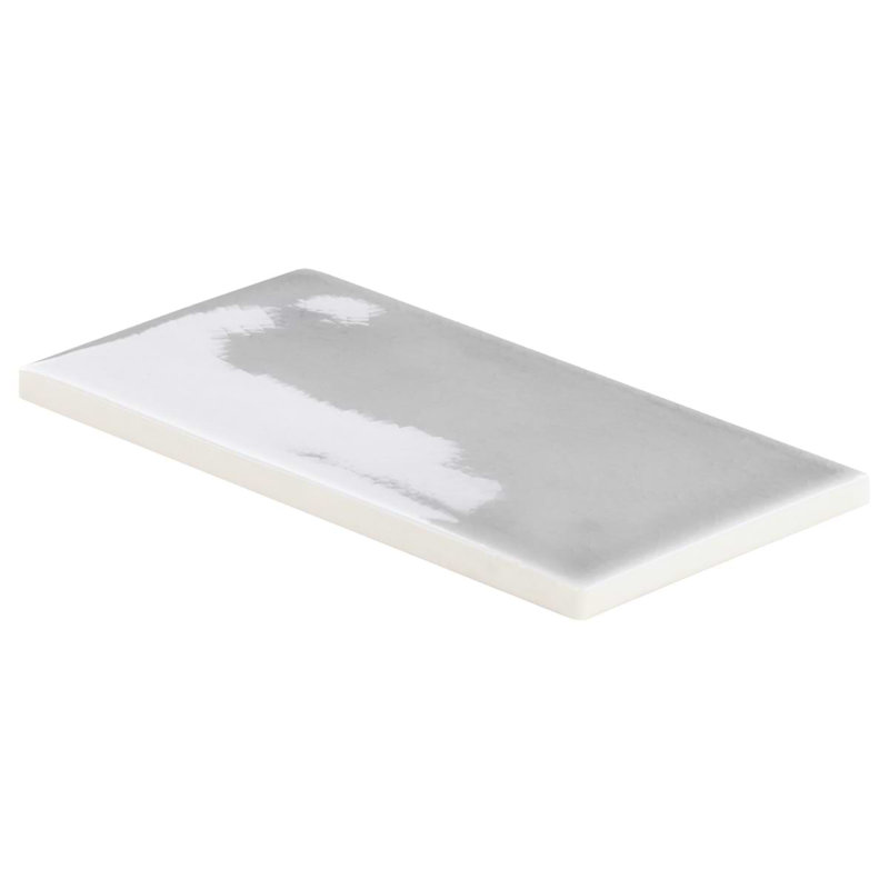 Nabi Subway 3x6 Crackled Glossy Glass Tile, Arctic Blue