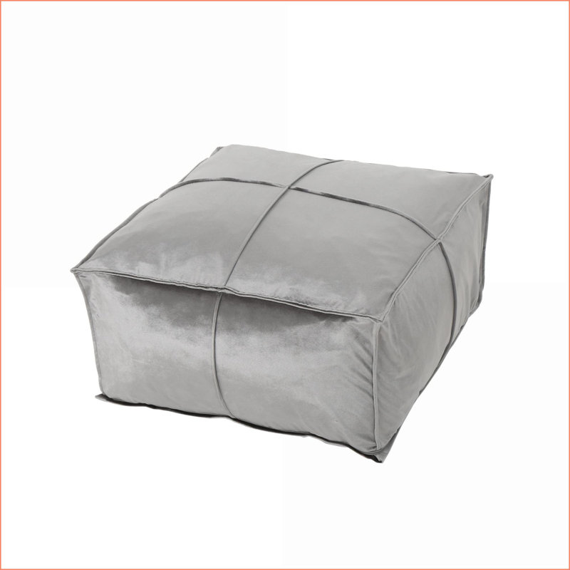Repose-pieds Nati | 24 x 24 x 12 | Velours gris anthracite pour le salon, la chambre à coucher