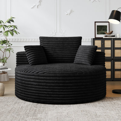 Canapé-lit simple en éponge de 50 po en velours côtelé L, sans assemblage requis, fauteuil moelleux moderne pour le salon, la chambre à coucher, le salon et la salle de projection (pas une chaise pivotante)