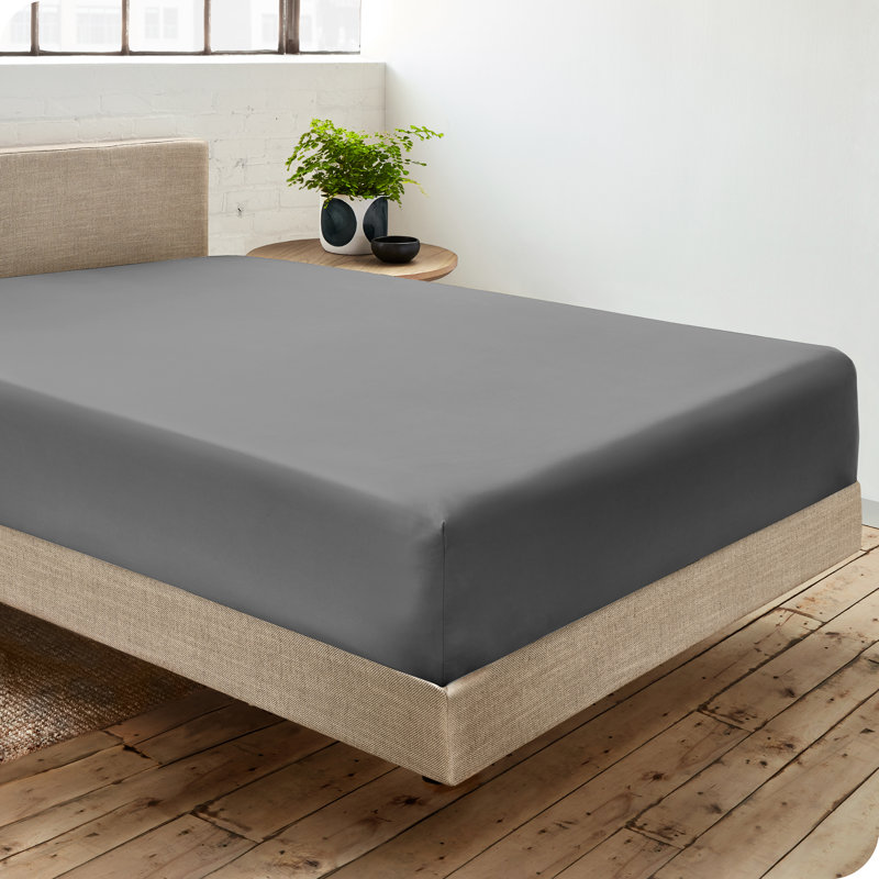 Luxurious King-Sized Gray Organic Cotton Percale Sheet Set