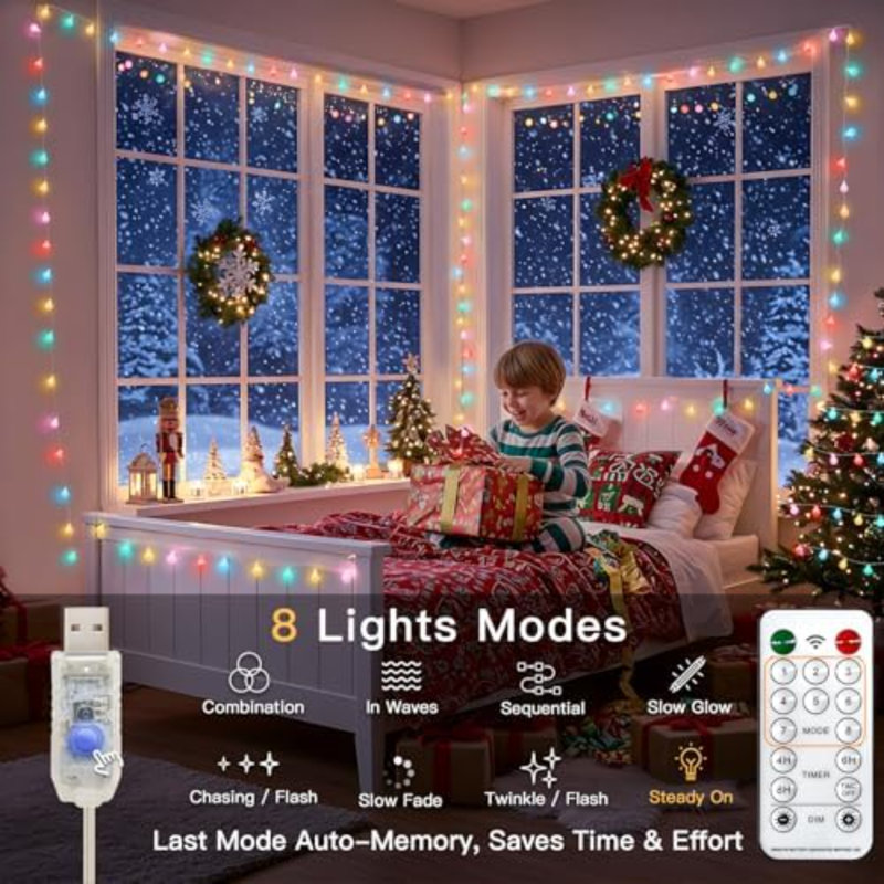 100 - Bulb 36.3 in. Indoor Plug-in LED Fairy Lights