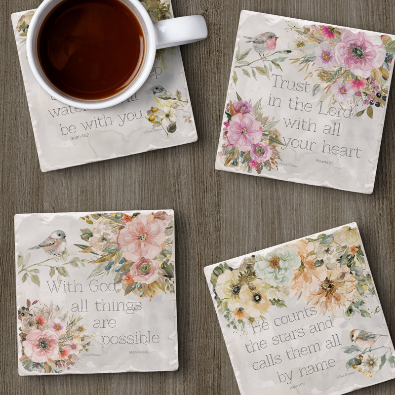 Ensemble de 4 sous-verres Sunny Scriptures