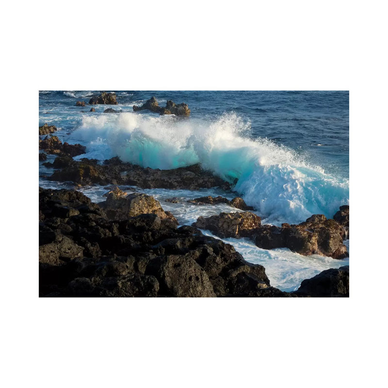 Huge Waves Crashing Against Lava Rocks On Coast Of Big Island, Hawaii by Gayle Harper - Wrapped Canvas Print
