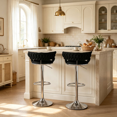 Swivel Bar Stools Set of 3, Counter Height Bar Stools with Low Back, Bar Stools with Woven Velvet Upholstered Backrest for Kitchen Islands, Home Bars, and Dining Rooms