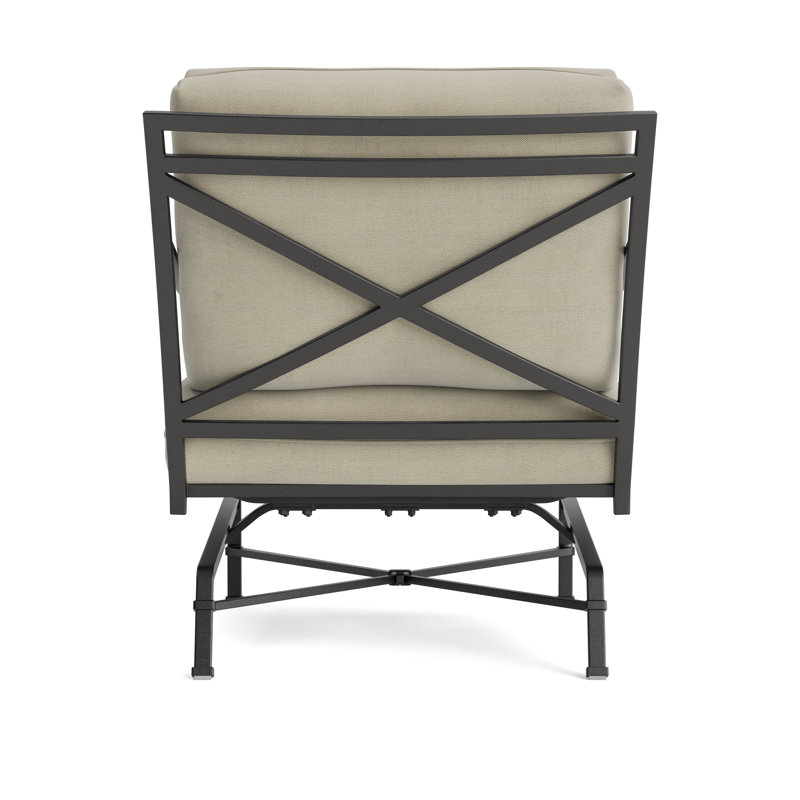 Venetian Outdoor Lounge Chair, Fusion Natural, Textured Pewter