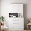 Armoire garde-manger de 74 po avec station de charge, buffet avec placards autoportants avec tiroir, garde-manger moderne avec support à micro-ondes pour la cuisine, le salon, la salle à manger-1110209638