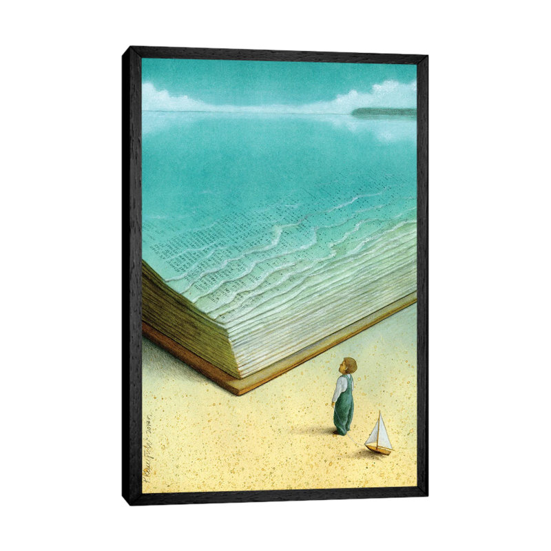 Ocean by Pawel Kuczynski - Painting on Canvas, 66.04 cm H x 45.72 cm W, Black Framed