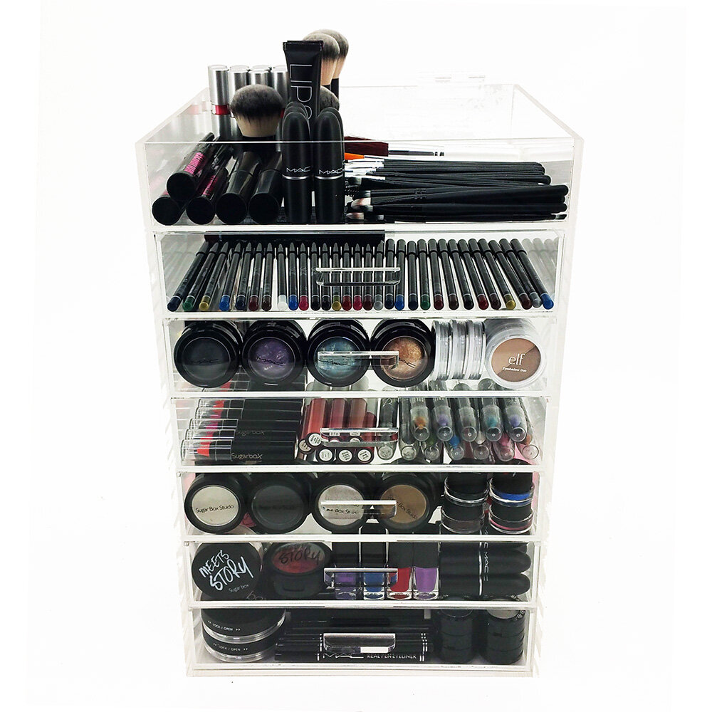 BINO | 2 Drawer Makeup Organizer - Madison Avenue | THE MANHATTAN SERIES |  Makeup Drawer Organizer | Makeup Storage | Cosmetic Organizer | Vanity