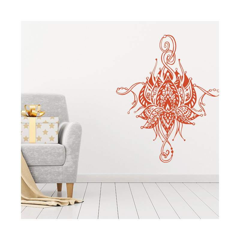 Décalcomanie murale fleur lotus Buller, Orange