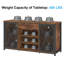 Armoire de bar 70 pouces avec espace réfrigérateur et porte-bouteilles long avec tiroir, armoire à vin en métal rustique avec buffet pour salle à manger-102380459