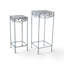 Elegant Set of 2 Metal Plant Stands - Hand Finished Plant Holders, Distressed Finish, Stylish Indoor Outdoor Garden Décor-1110247338