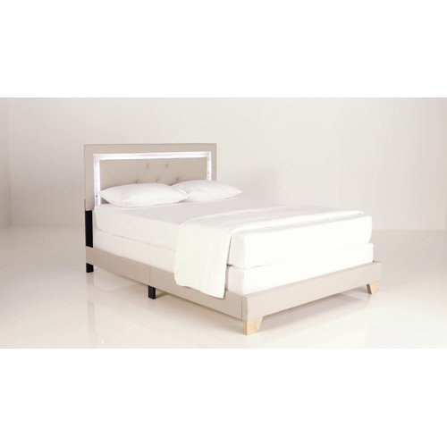 Beckville Upholstered Panel Bed with Headboard Lighting