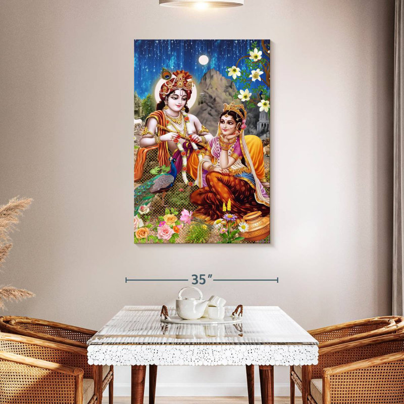 Adella Lovers Radha And Krishna, 48" H x 32" W