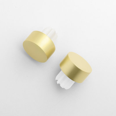 Classic Cap Finial Curtain Rod Set,1" Diameter,Matte Gold