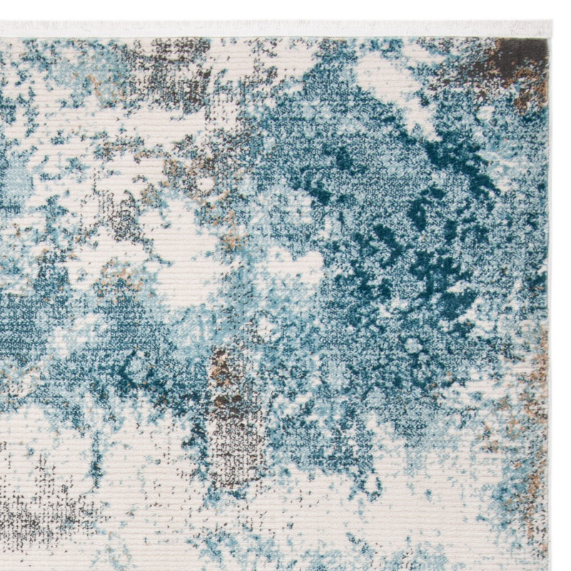 Tapis bleu / ivoire Mesa, Rectangle 8 pi x 10 pi