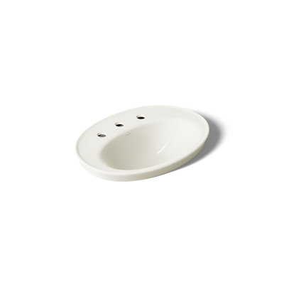 Lavabo de salle de bain ovale encastré en céramique avec trop-plein Serif