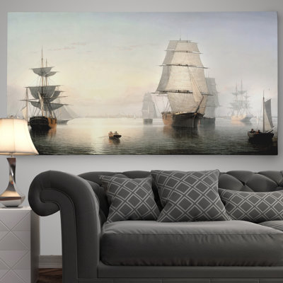 «Boston Harbor» par Fitz Hugh Lane, reproduction sur toile