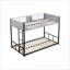 Lit superposé simple au-dessus d'un lit simple en métal, aucun sommier requis, réduction du bruit, capacité de 350 lb par lit, noir avec gris pour la chambre à coucher