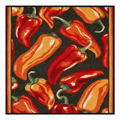  Washable Hot Pepper Habanero Vegetables Area Rug