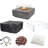 Albany 36" Square Gas Fire Pit Table with Glass Windscreen, Burner Lid, & Cover-108682755