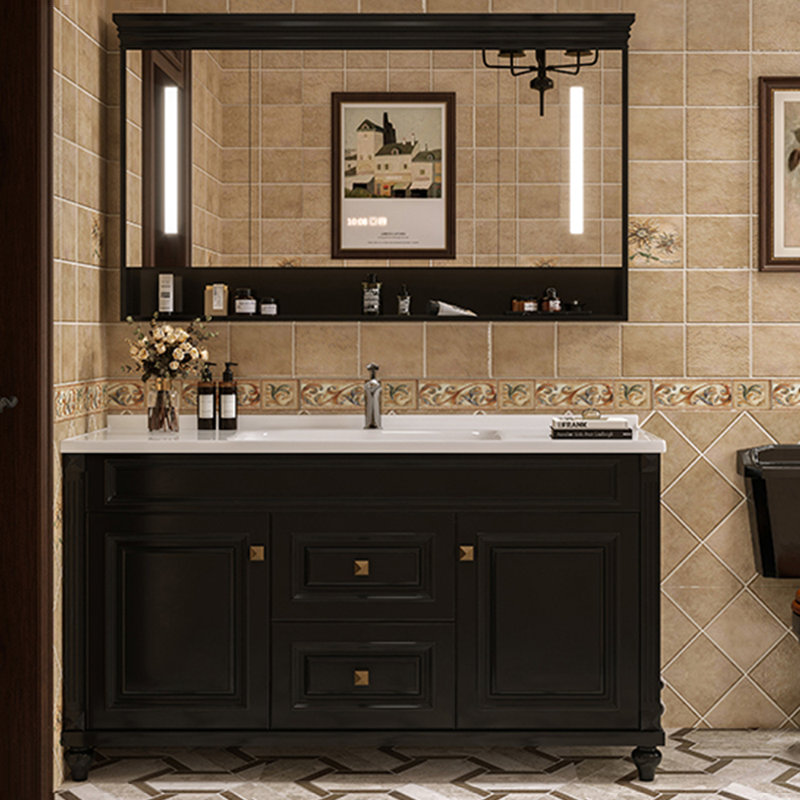 American style stylish bathroom cabinet, Black