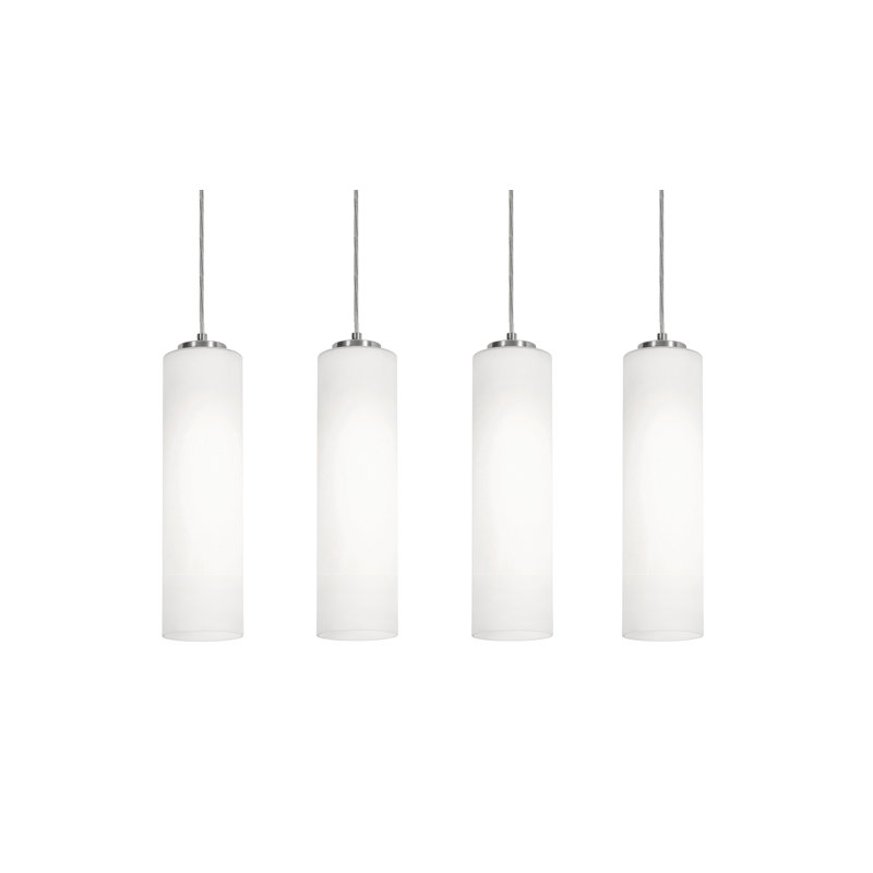 Luminaire suspendu linéaire à 4 lumières Leo - 120 V - 60 W, Nickel satiné