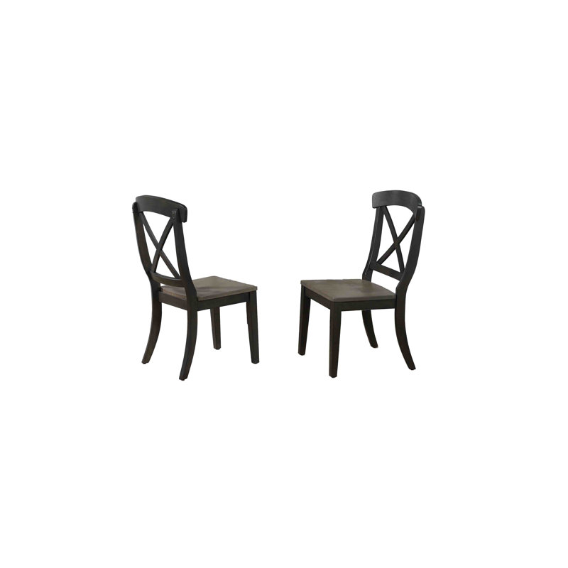 Chaise en bois massif Delanta, Pierre grise