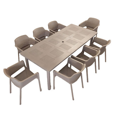 Lemeiux Rectangular 9 - Piece 8 - Person 220Cm L Outdoor Table Set