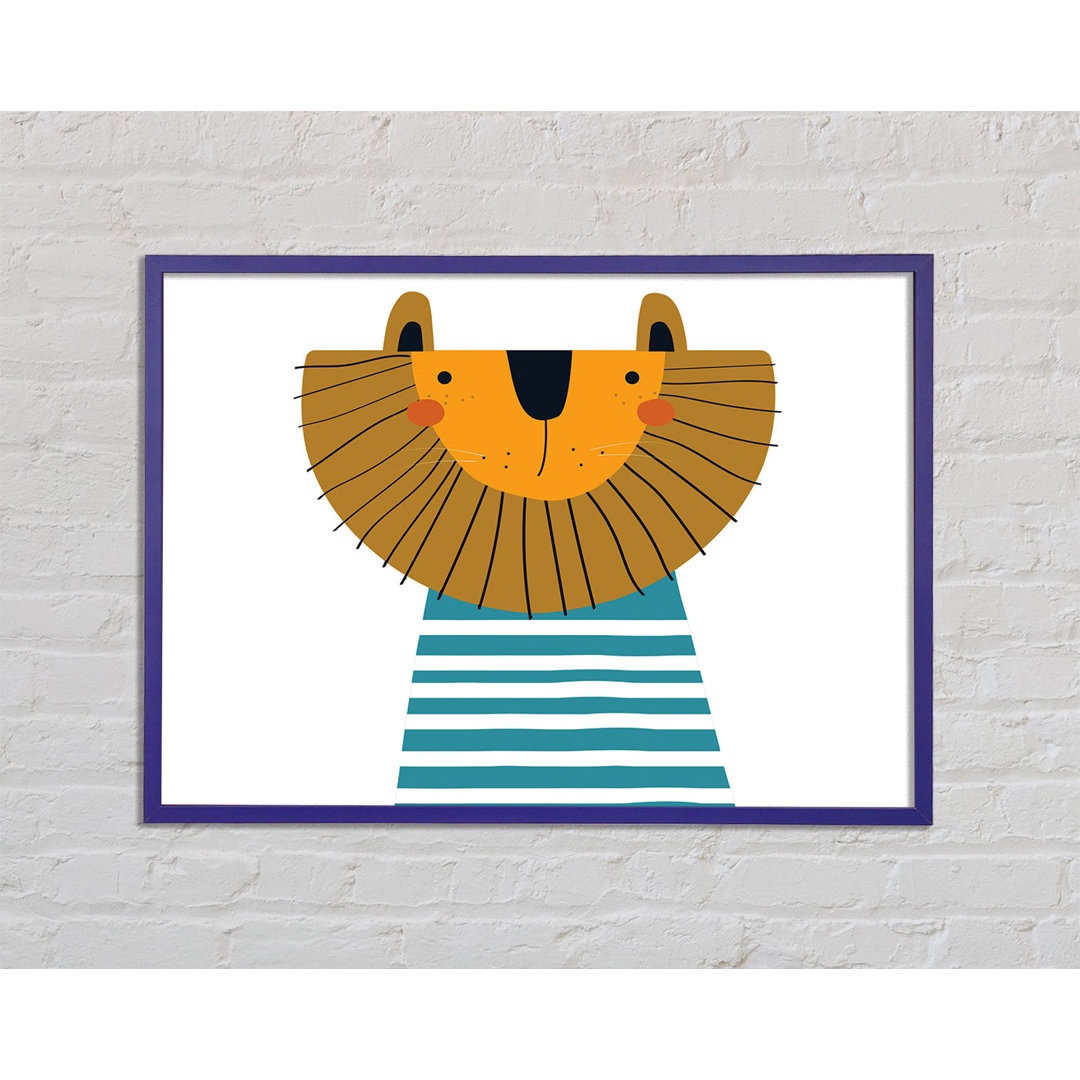 Lion In Striped Clothes - Einzelner Bilderrahmen Kunstdrucke