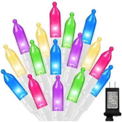 Pastel Easter Lights String, Multicolor Christmas Mini Light, 32.5FT 100 LED with 16 Light Modes, Fairy Lights Plug in for Outdoor Xmas Trees Garland Wreath Holiday Decorations