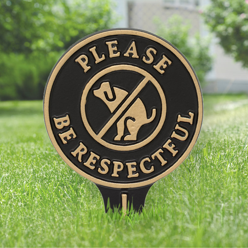 Enseigne de jardin Krause Veuillez être respectueux, Noir / or