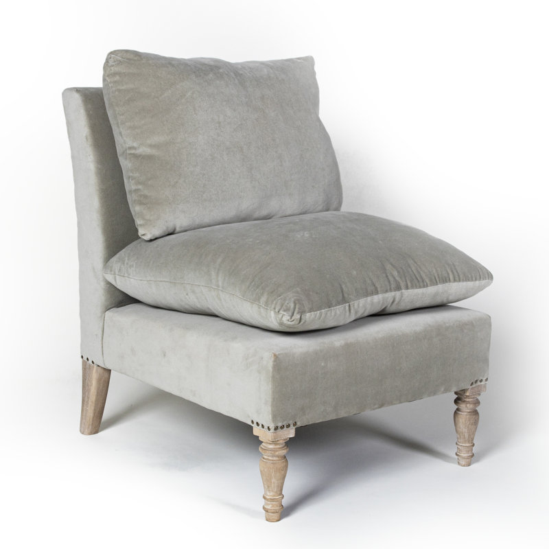 Fauteuil d'appoint performance en velours gris foncé, Gris