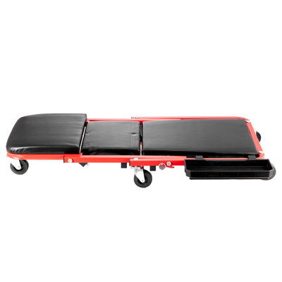 17 Stories 36 in Foldable Z Garage Creeper Mechanic Creeper Stool 300 lbs Capacity