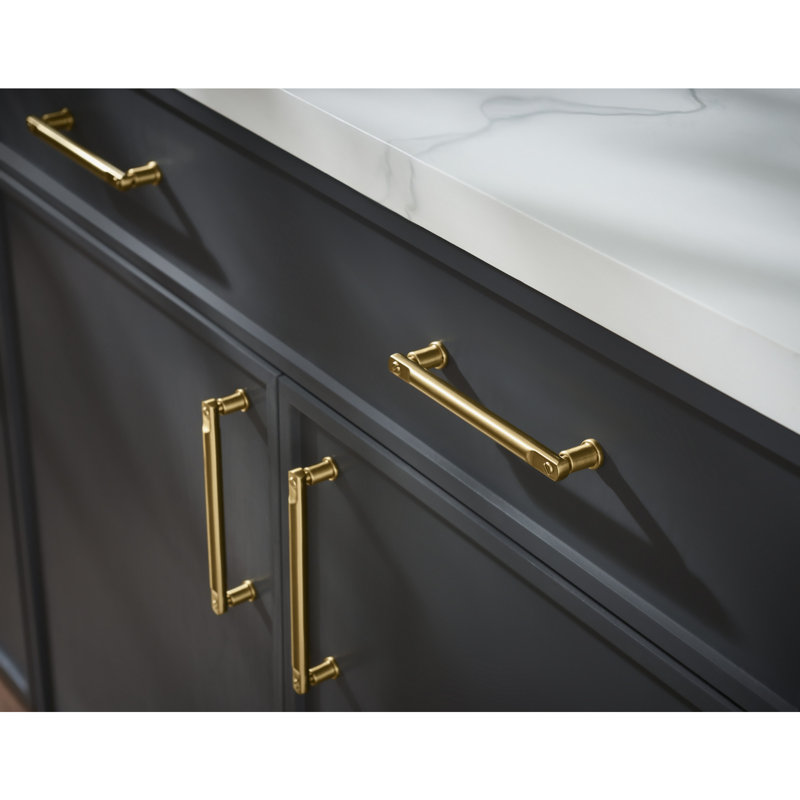 Warm Brass 18" Modern Industrial Appliance Handle