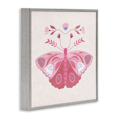 Estampe numérique bohème rose boho encadrée, design par Kim Allen