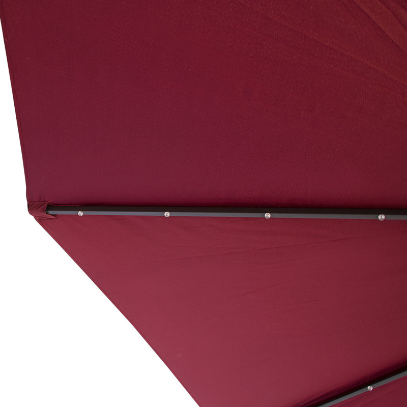 Martigues 2.5m Traditional Parasol with Lights, Wine Red