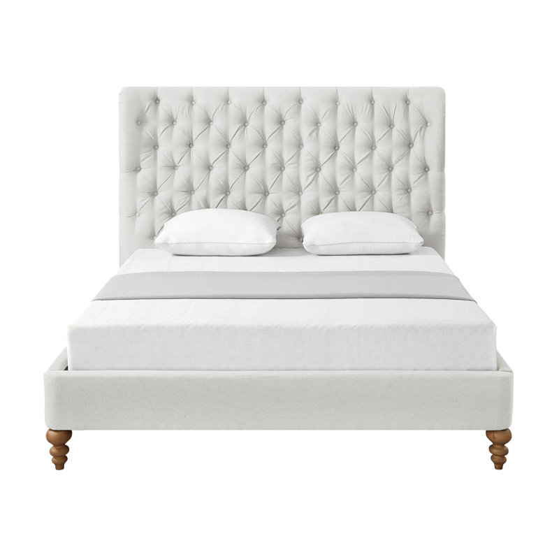 Lit plateforme Elegance Jubilee, Simple, Blanc crème
