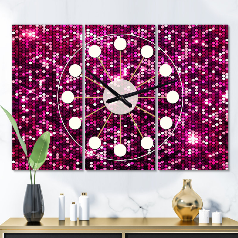 Horloge murale surdimensionnée paillettes sparkle Mid-Century